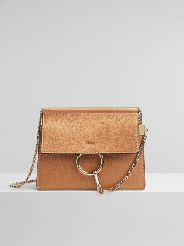 Mini Bolsos Mujer Chloé Faye Doradas Cuero HUFG12576